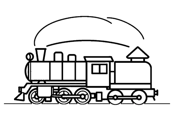 Uma locomotiva decorada com uma guirlanda atravessa uma cidade de inverno.