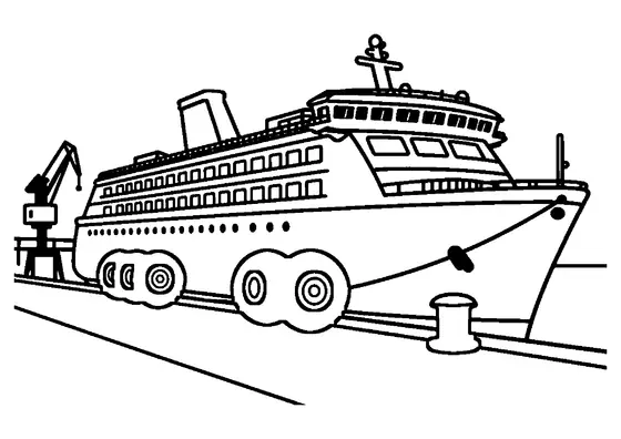 Un gran crucero atracado junto a un muelle de hormigón en el puerto.