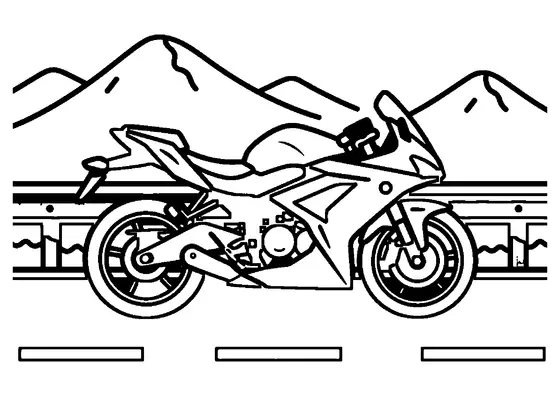 Una moto sportiva veloce parcheggiata in un punto panoramico lungo una strada di montagna.
