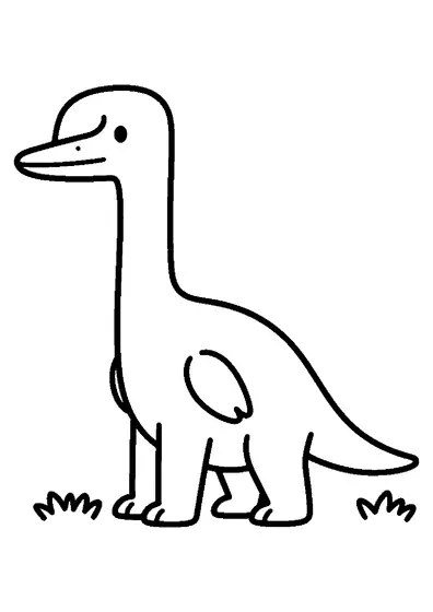 Cearadactylus de hocico largo y estrecho que permanece de pie, con las alas plegadas, junto a hierba baja.