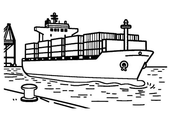 Un gran buque portacontenedores navega por el canal de acceso mientras entra en el puerto.