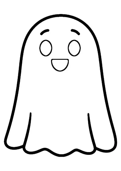 Um espírito amigável com uma base ondulada e um sorriso largo.