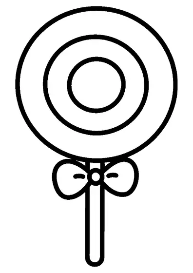 Um pirulito grande e redondo com um pau largo e uma espiral larga.