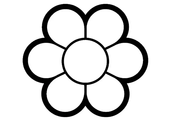 Broche grande que se assemelha a uma flor com pétalas largas.