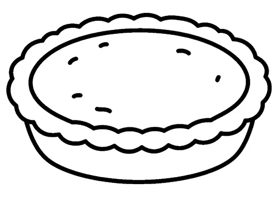 Uma tarte de maçã grande tem uma forma redonda e uma borda larga e ondulada.