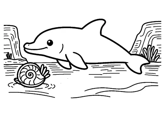 Ein delfinähnlicher Ichthyosaurus schwimmt über den sandigen Meeresboden.
