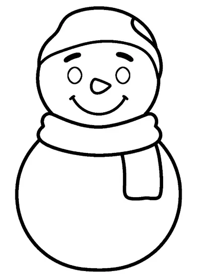Um grande boneco de neve com um cachecol largo e um rosto alegre.