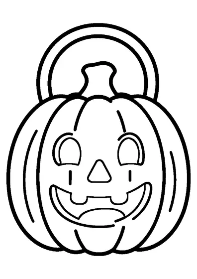 Una lanterna in ceramica a forma di zucca con un grande manico e un viso intagliato.