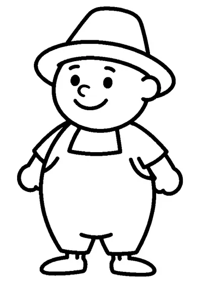 Uno spaventapasseri visto di trequarti, con un cappello floscio e pantaloni larghi.