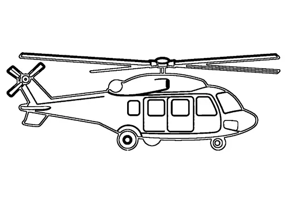 Gran helicóptero de transporte con ruedas y fuselaje alargado visto de lado.