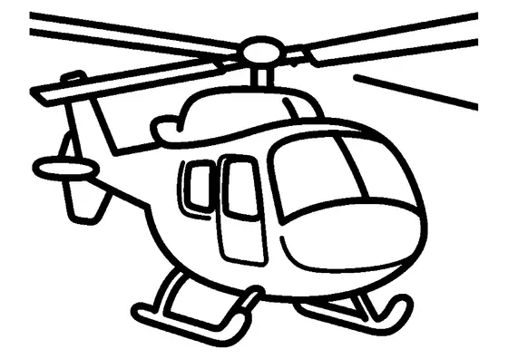 Um helicóptero de passeio com uma grande cabine mostrado sob o sol.