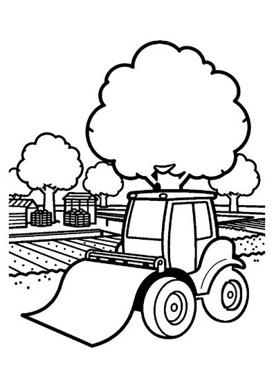 Tractor com sacudidora e um pano estendido entre as ameixas.