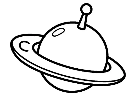 Boya orbital con cuerpo esférico, un anillo y una antena alta.