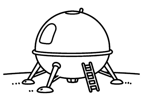 O pousador tem uma cabine em forma de cúpula, suportes largos e um grande bocal na parte inferior.