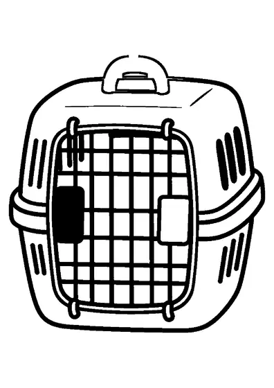 Eine große Katzentransportbox mit Griff, Gittertür und seitlichen Lüftungsöffnungen.