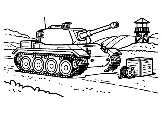 Un tanque de ingenieros militares equipado con un rodillo limpiaminas en un campo de pruebas.