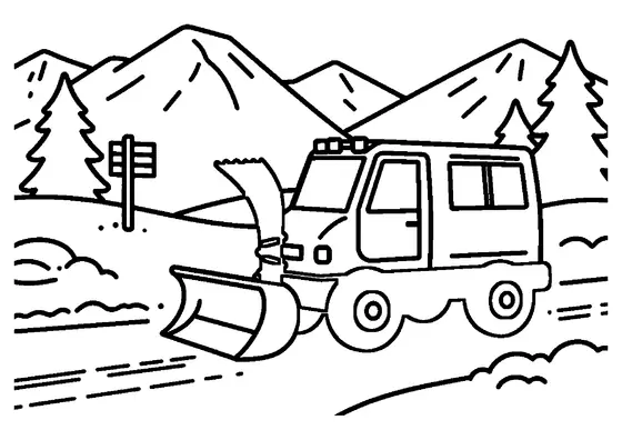 Un quitanieves rotativo despejando una gruesa capa de nieve en un camino de montaña.