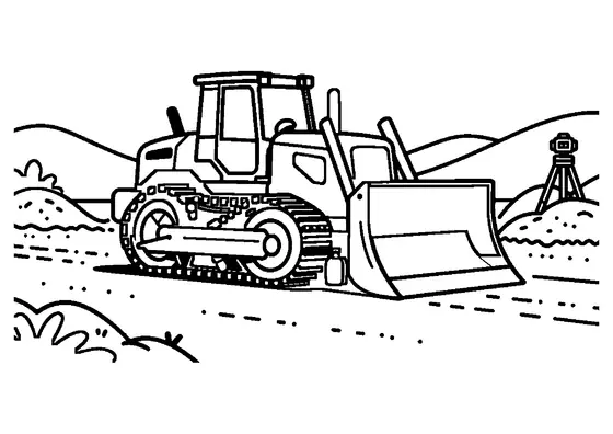 Un bulldozer pesado de cadenas nivela el terreno en una obra de construcción.