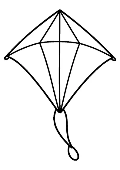 Grand cerf-volant offert en cadeau, avec de larges traverses.