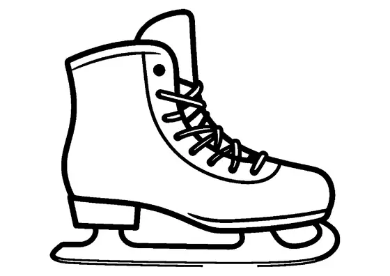 Grand patin à glace pour enfant vu de côté.