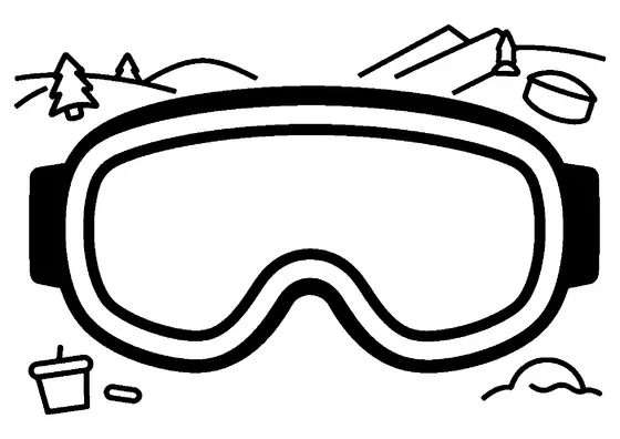 Large ski goggles with a wide frame and an elastic strap.