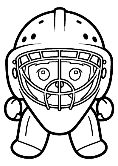 Máscara grande de portero de floorball, con rejilla y correas.