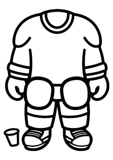 A large hockey shin guard with a hard shell and wide straps.