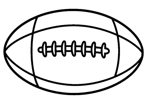 Um balão de rugby oval com grandes painéis visto de cima.
