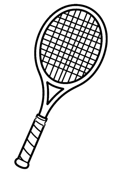 Una racchetta corta da racquetball con un'ampia testa e un laccetto di sicurezza per il polso.