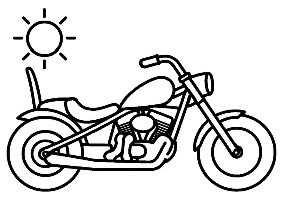 Motociclista chopper em perspectiva, guidão alto e roda traseira grande.