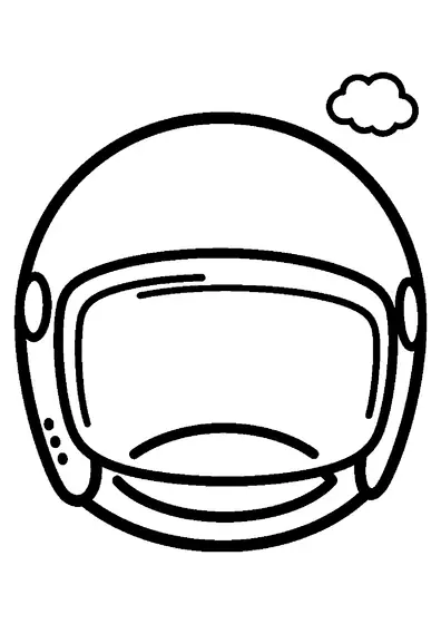 Vista frontale di un casco da moto con calotta arrotondata e visiera.