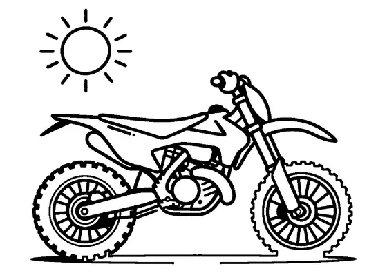 Motociclo de motocross lateral, farol, guardas-lamas altos e pneus de terreno.