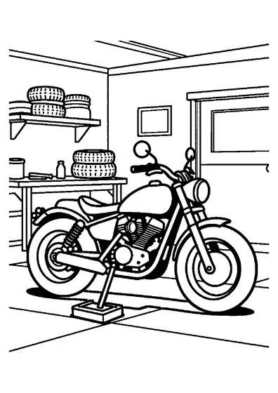 Bobber custom avec selle solo dans un garage