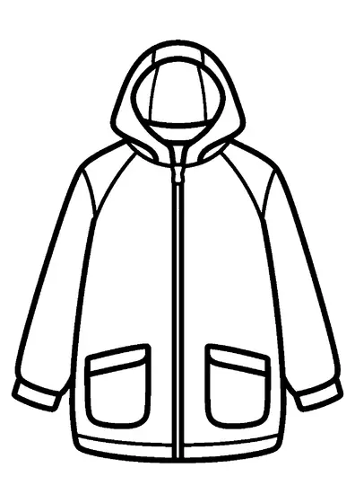 Chaqueta deportiva larga con capucha y cremallera.