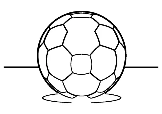 Futsalball mit großen Feldern auf dem glatten Boden einer Sporthalle.