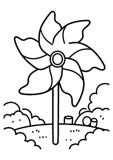 Large paper pinwheel with an oval center shaped like an egg.