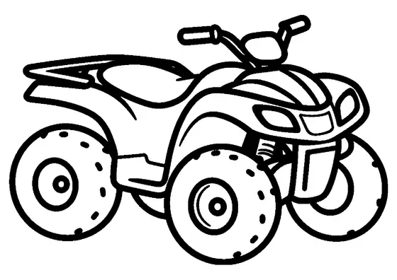 Un grande quad parcheggiato accanto a un ciuffo d'erba verde primaverile.