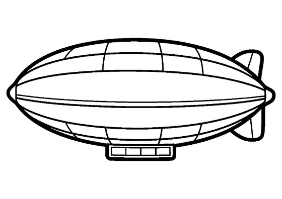 A large blimp decorated with wide Easter egg zigzag patterns.