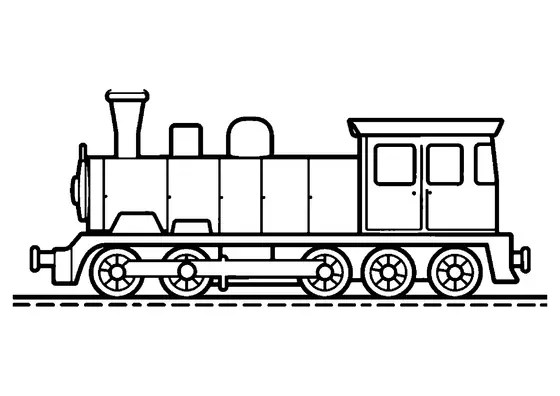 Full side view of a narrow gauge steam engine with a tall smokestack, boiler, and wheels.