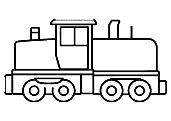 A small rail car tractor with an open cab and thick wheels.