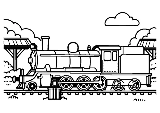 Una locomotiva a vapore con tender che attraversa un grande ponte coperto di legno sopra un fiume calmo.