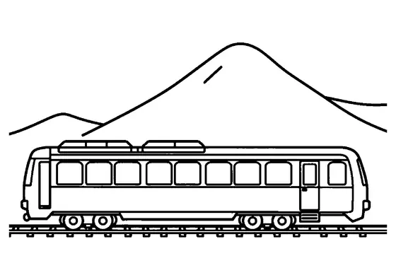 Voiture panoramique avec de très grandes fenêtres et un simple sommet en arrière-plan.