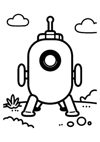 Deep-sea lander with sturdy legs, a camera, and a top antenna.