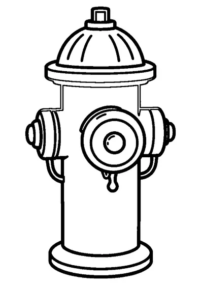Hydrant uliczny z kopułową górą, bocznymi pokrywami i podstawą.