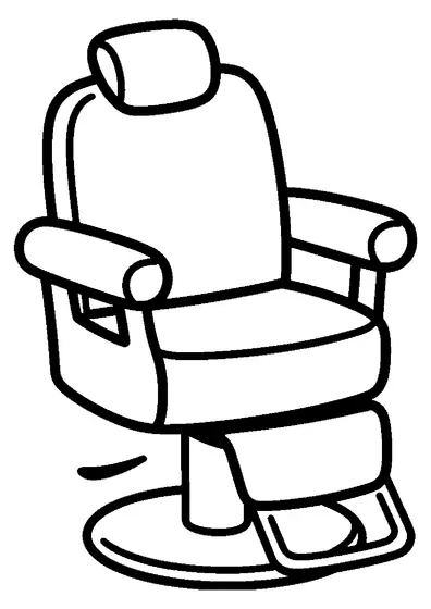A large salon chair with a high backrest, armrests, a footrest, and a round base.