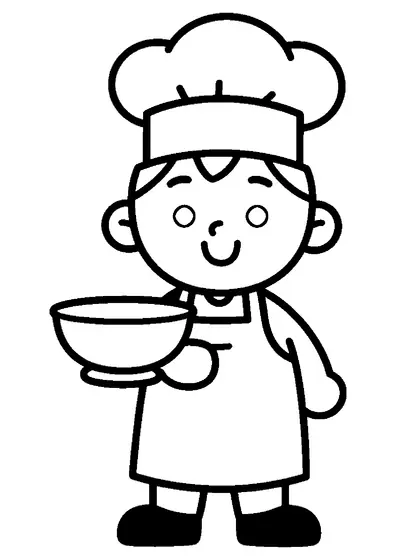 Smiling chef standing and holding a wide mixing bowl.