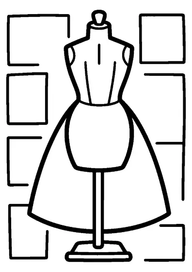 Dress mannequin torso with marked seams, a narrow neck, and a sturdy stand.