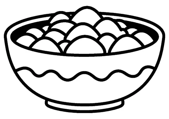 A round clay bowl with thick rim edges and a wavy decorative pattern.