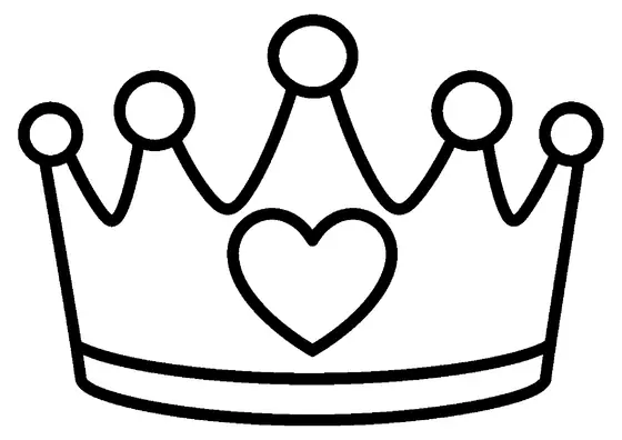 A large paper crown with tall peaks and a heart emblem in the center.