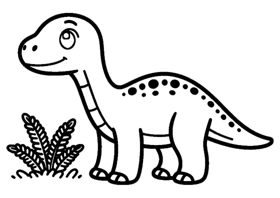 Un Leaellynasaura vista di lato si trova accanto a una piccola felce.